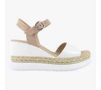 NeroGiardini E410561D - Sandali da Donna con Zeppa Bianchi