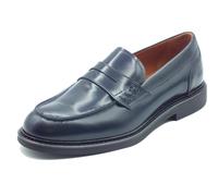 NeroGiardini E500600U Wembley Blu Mocassini Eleganti per Uomo in pelle abrasivat