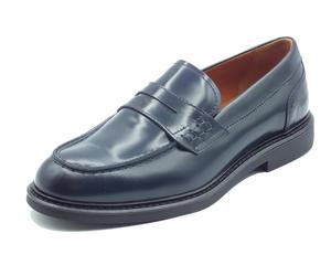 NeroGiardini E500600U Wembley Blu Mocassini Eleganti per Uomo in pelle abrasivat