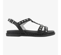 NeroGiardini E513480D - Sandali da Donna in Pelle Nera con Borchie