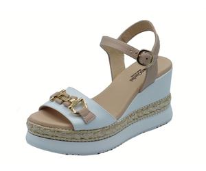 NeroGiardini E513552D Loira Bianco Armenia Cipria Sandali per Donna in pelle con