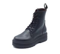 NeroGiardini I309190D Guanto Nero Anfibi per Donna in pelle con lacci e lampo