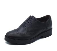 NeroGiardini I411450D Nero Francesine per Donna in Pelle con Tacco Basso (Taglia 37)