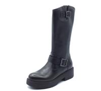 NeroGiardini I411983D Guanto Nero Stivali per Donna in pelle con tacco basso e m
