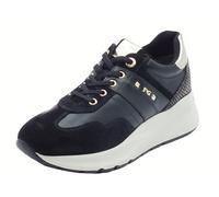 NeroGiardini I514065D Arold Nero Sneakers per Donna in Pelle Zeppa Alta Elementi Oro (Taglia 38)