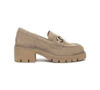 NeroGiardini Mocassini Donna Chunky in Suede Beige con Morsetto