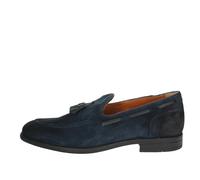 NEROGIARDINI Mocassino in morbido camoscio con nappine. Made in Italy Blu BLU