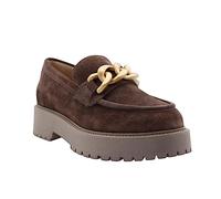 NEROGIARDINI Mocassino in pelle scamosciata con platform 37 Marrone CASTAGNO