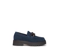 NEROGIARDINI Mocassino in pelle scamosciata con platform Blu BLU 36