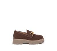 NEROGIARDINI Mocassino in pelle scamosciata con platform Marrone CASTAGNO 36