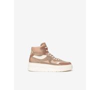 NeroGiardini Outlet - Sneakers Alte Donna in Camoscio e Pelle - Cipria 36