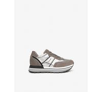 NeroGiardini Outlet - Sneakers Donna in Pelle e Camoscio - Cemento 36