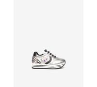 NeroGiardini Outlet - Sneakers Kids da Bambina in Pelle - Acciaio 32