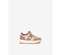 NeroGiardini Outlet - Sneakers Teens da Ragazza in Camoscio e Pelle - Cipria 34