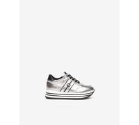 NeroGiardini Outlet - Sneakers Teens da Ragazza in Pelle - Acciaio 31