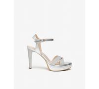 NeroGiardini - Sandali Donna in Pelle e Materiale Tecnico - Argento 36