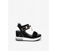 NeroGiardini - Sandali Donna in Pelle e Tela - Nero 35