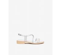 NeroGiardini - Sandali Donna in Pelle e Tessuto - Argento 41