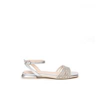 NEROGIARDINI Sandalo flat con cinturino. Made in Italy Argento ARGENTO