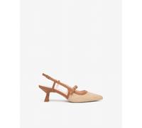 NeroGiardini - Sling-Back Donna in Pelle e Tessuto - Naturale 35