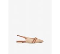 NeroGiardini - Sling-Back Donna in Tessuto e Pelle - Naturale 38