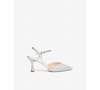 NeroGiardini - Slingback Donna in Pelle e Tessuto - Argento 39