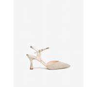 NeroGiardini - Slingback Donna in Pelle e Tessuto - Beige 38