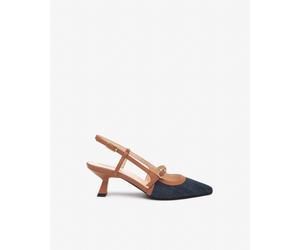 NeroGiardini - Slingback Donna in Pelle e Tessuto - Jeans 40