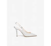 NeroGiardini - Slingback Donna in Tessuto e Pelle - Argento 37