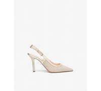 NeroGiardini - Slingback Donna in Tessuto e Pelle - Beige 41