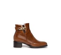 NEROGIARDINI Stivaletto in Pelle con Catena Marrone Cuoio