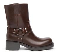 NEROGIARDINI Stivaletto in pelle con fibbia. Made in Italy Marrone T.MORO 38