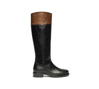 NeroGiardini Stivali Alti Donna in Pelle Bicolore Nero/Cuoio Colore Nero