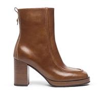 NEROGIARDINI Tronchetto in pelle con tacco alto. Made in Italy 38 Marrone CUOIO