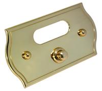Neroni Mameli Campanello in Ottone Lucido per Esterno abitazione - Porta Ingresso Casa, con Pulsante Elettrico - Modello Aurelio - Made in Italy