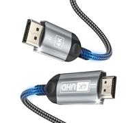 Nersligek Cavo 4K DisplayPort a HDMI 5M, DP a HDMI Maschio UHD 4K@30Hz/2K@60/1080P@120 Nylon DP a HDTV Cavo Unidirezionale per Dell, Proiettore, Desktop, AMD, NVIDIA, Lenovo, HP, ThinkPad