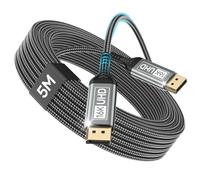 Nersligek Cavo DisplayPort 2.1 5M-DP Supporta 16K@60Hz, 10K@60Hz, 8K@120Hz, 4K@240Hz/165Hz/144Hz, 2K@360Hz/240Hz, 80Gbps, HDR, DSC1.2a, FreeSync, G-Sync per Monitor da Gioco, Scheda Grafica, PC