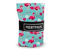 NERTHUS Borsa per la Spesa Pieghevole Riutilizzabile con Motivo Fenicotteri, Stelle, 38x38 cm