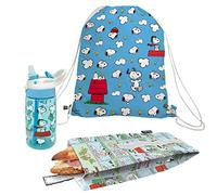 NERTHUS FIH 1055 Set Zaino + Borsa Spuntino + Bot. Tritan Snoopy