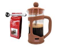 Nerthus FIH 1145 Set Caffettiera Francese a Stantuffo 350 Ml Terracotta Cucchiaio e Pinza per Caffè