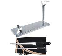 Nerthus FIH 1207 set supporto prosciutto acciaio inox testa fissa coltello prosciutto affilatore e custodia per tagliare prosciutto