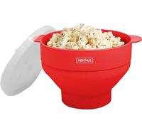 NERTHUS FIH 1232 Contenitore per popcorn. Palcorn per microonde con manici e coperchio. Realizzato in silicone di alta qualità. Pieghevole.