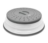 NERTHUS FIH 1300 Coperchio pieghevole multifunzionale per microonde con protezione antispruzzi e cestino di scarico per frutta e verdura, colore grigio