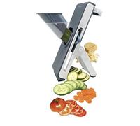 NERTHUS Fih 1484 - Grattugia verticale multifunzione, 3 lame intercambiabili, base pieghevole con ventose antiscivolo, ideale per verdure, formaggi e altro