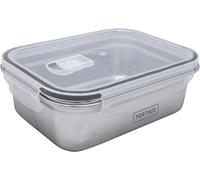 NERTHUS FIH 1514 Contenitore ermetico rettangolare in acciaio inox, senza BPA, adatto per microonde e congelatore, ideale per conservare e trasportare alimenti