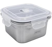 NERTHUS FIH 1520 Contenitore rotondo ermetico in acciaio inox, senza BPA, adatto per microonde e congelatore, ideale per la conservazione e il trasporto di alimenti