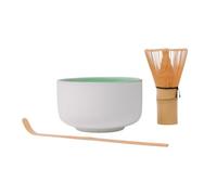 NERTHUS FIH 1584 Servizio da tè matcha da 3 pezzi con ciotola in ceramica, frusta di bambù 72 bastoncini e cucchiaino tradizionale, kit cerimoniale giapponese completo