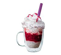 Nerthus FIH 660 Tazza a Doppia Parete con Manico 350 ml, Glass, Transparent