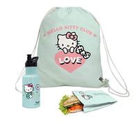 NERTHUS FIH 964 Set Hello Kitty Borsa da Sandwich + Zaino + Bottiglia ultra leggera in alluminio 500 ml