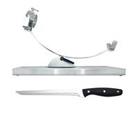 NERTHUS FIJ 1448 Supporto per prosciutto Supporto per prosciutto basculante e testa rotante in acciaio inox + Coltello per prosciutto